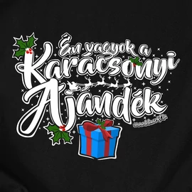 Karácsonyi ajándék kapucnis pulóver (Fekete)