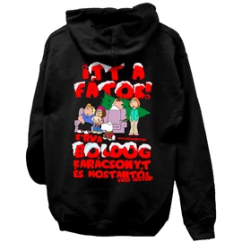 Itt a fátok kapucnis pulóver (Fekete)
