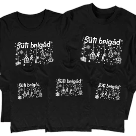 Süti brigád családi póló szett (3 gyerek) (Sötétkék)
