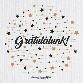Gratulálunk ajándék táska piros füllel (Fehér táska)