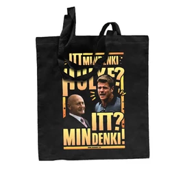 Itt mindenki hülye vászontáska (Fekete)