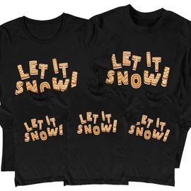 Let it snow családi póló szett (3 gyerek) (Fehér)