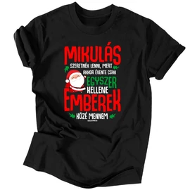 Mikulás szeretnék lenni férfi póló (Fekete)