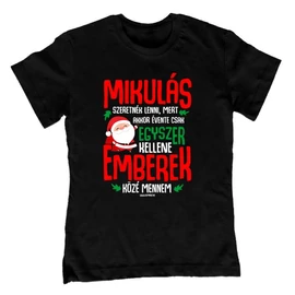 Mikulás szeretnék lenni gyerek póló (Fekete)