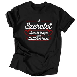 Szeretet apa és lánya között férfi póló (Fekete)