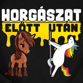 Horgászat előtt - után férfi póló (Fekete)