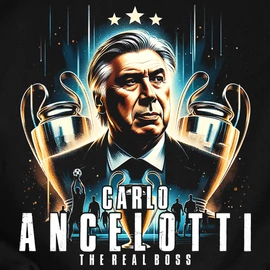 Carlo Ancelotti férfi póló (Fekete)