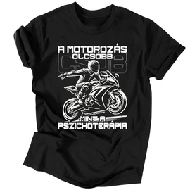 A motorozás olcsóbb férfi póló (fekete)