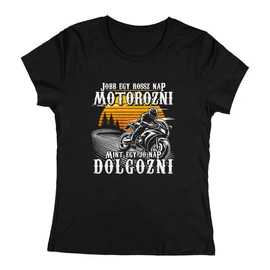 Jobb motorozni női póló (fekete)