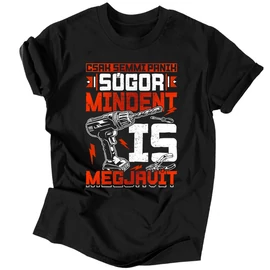 Sógor mindent is megjavít férfi póló (Fekete)