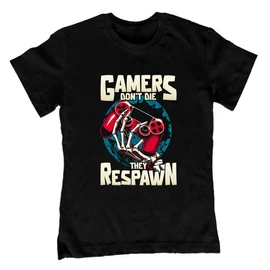 Gamers don't die gyerek póló (Fekete)