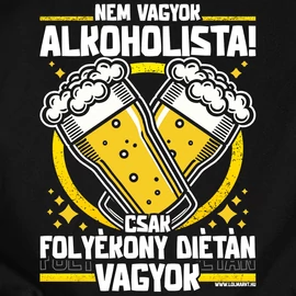 Folyékony diéta férfi póló (Fekete)