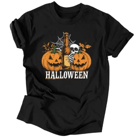 Sörös halloween férfi póló (Fekete)