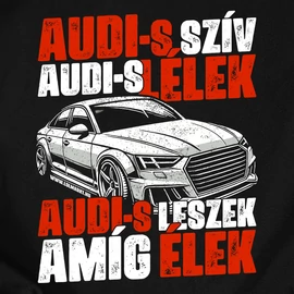 Audi-s szív Audi-s lélek  férfi póló (Fekete)
