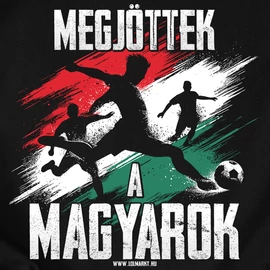 Megjöttek a magyarok szurkolói férfi póló (Fekete)