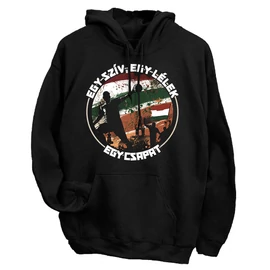 Egy szív, egy lélek kapucnis pulóver (elől nyomott)