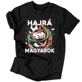 Hajrá magyarok Szurkolói férfi póló (Fekete)