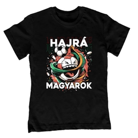 Hajrá magyarok szurkolói gyerek póló (Fekete)