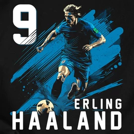  Erling Haaland Fan Art férfi póló (Fekete)