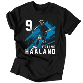  Erling Haaland Fan Art férfi póló (Fekete)