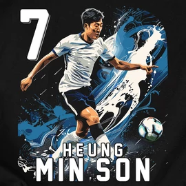 Heung Min Son Fan Art férfi póló (Fekete)