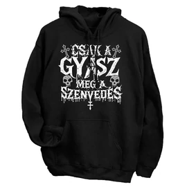 Gyász meg a szenvedés kapucnis pulóver (Fekete)