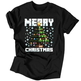 Merry Christmas férfi póló (Fekete)