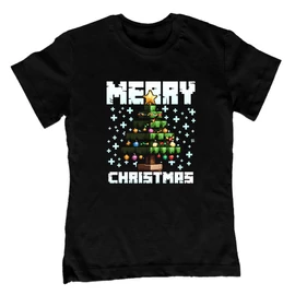 Merry Christmas gyerek póló (Fekete)