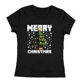 Merry Christmas Női póló (Fekete)