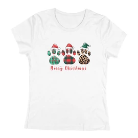 Merry Christmas (tappancsos) női póló (Fehér)
