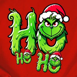 Ho Ho Ho (Grinch) Női póló (Piros)