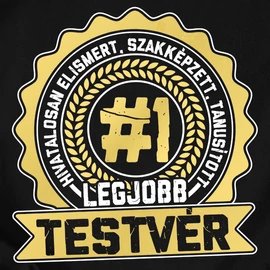 Tanusított legjobb testvér férfi póló (Fekete)