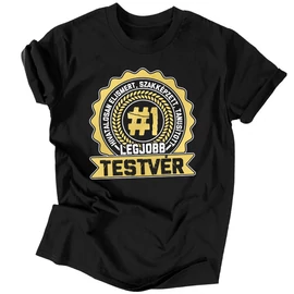 Tanusított legjobb testvér férfi póló (Fekete)