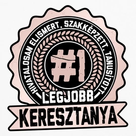 Tanusított legjobb keresztanya fém bögre (Fehér)