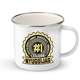 Tanusított legjobb nyugdíjas fém bögre (Fehér)