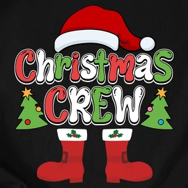 Christmas crew családi póló szett (2 gyerek) (Fekete)