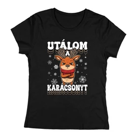 Utálom a karácsonyt női póló (Fekete)