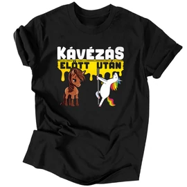 Kávézás előtt - után férfi póló (Fekete)