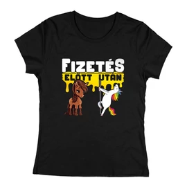 Fizetés előtt - után női póló (Sötétkék)