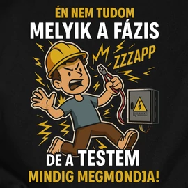 Nem tudom melyik a fázis férfi póló (Fekete)