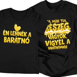 Ha túl részeg vagyok páros póló szett (Fekete-Fekete)