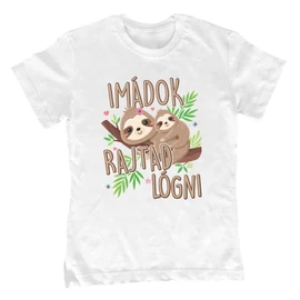 Imádok rajtad lógni gyerek póló (Fehér)