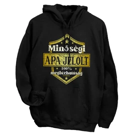 Minőségi Apa jelölt kapucnis pulcsi (Fekete)