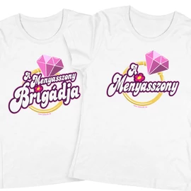  A menyasszony és brigádja lánybúcsús póló szett (Fehér)