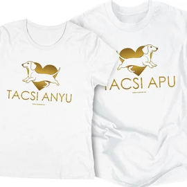 Tacsi Anyu/Tacsi Apu páros póló szett (Fehér)
