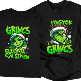 A grincs ellopta a szívem páros póló (Fekete)