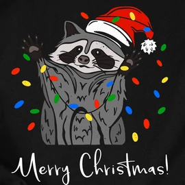 Merry Christmas (mosómedve) gyerek póló (Fekete)