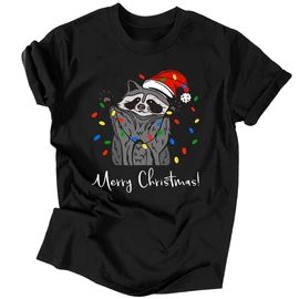 Merry Christmas (mosómedve) férfi póló (Fekete)