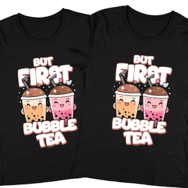 But first bubble tea női póló szett (Fekete-Fekete)