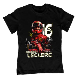 Charles Leclerc Fan Art gyerek póló (Fekete)